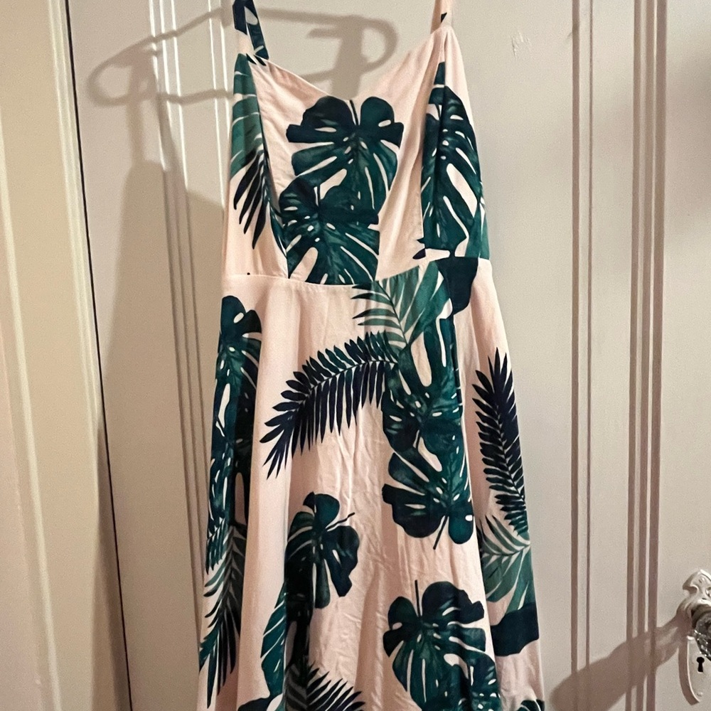 Old Navy Pink and Green Cami Dress